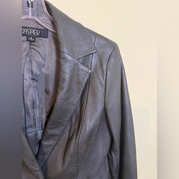 Kasper Leather Blazer *GOOD USED CONDITION* - Picture 3 of 16